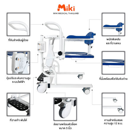 รถเข็นเคลื่อนย้ายไฟฟ้า MIKI THAILAND ZW388D สีน้ำเงิน_4